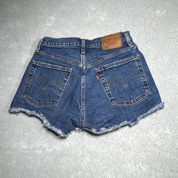 Levi's Shorts Womens Size 26 Blue Distressed Cut Off Denim Shorts Pockets - Picture 6 of 14